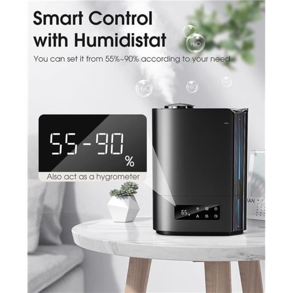 Humidifiers for Bedroom,6L Top Fill Cool Mist Humidifiers for Large Room - Picture 4 of 6